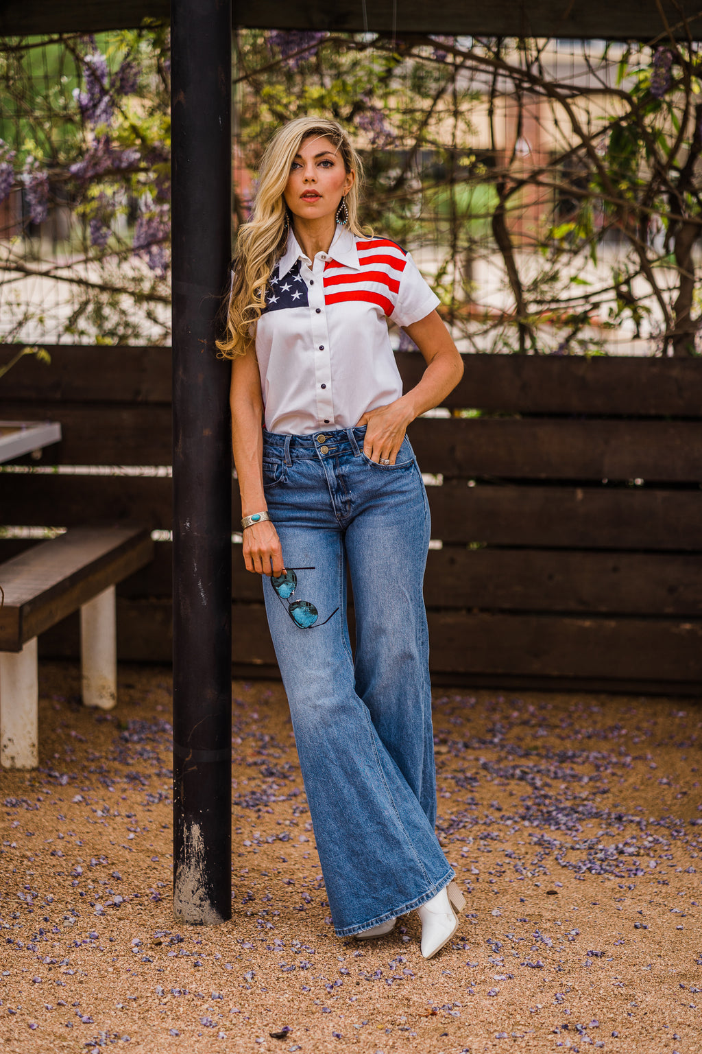 Blouse, Stars & Stripes - Style PL756SS