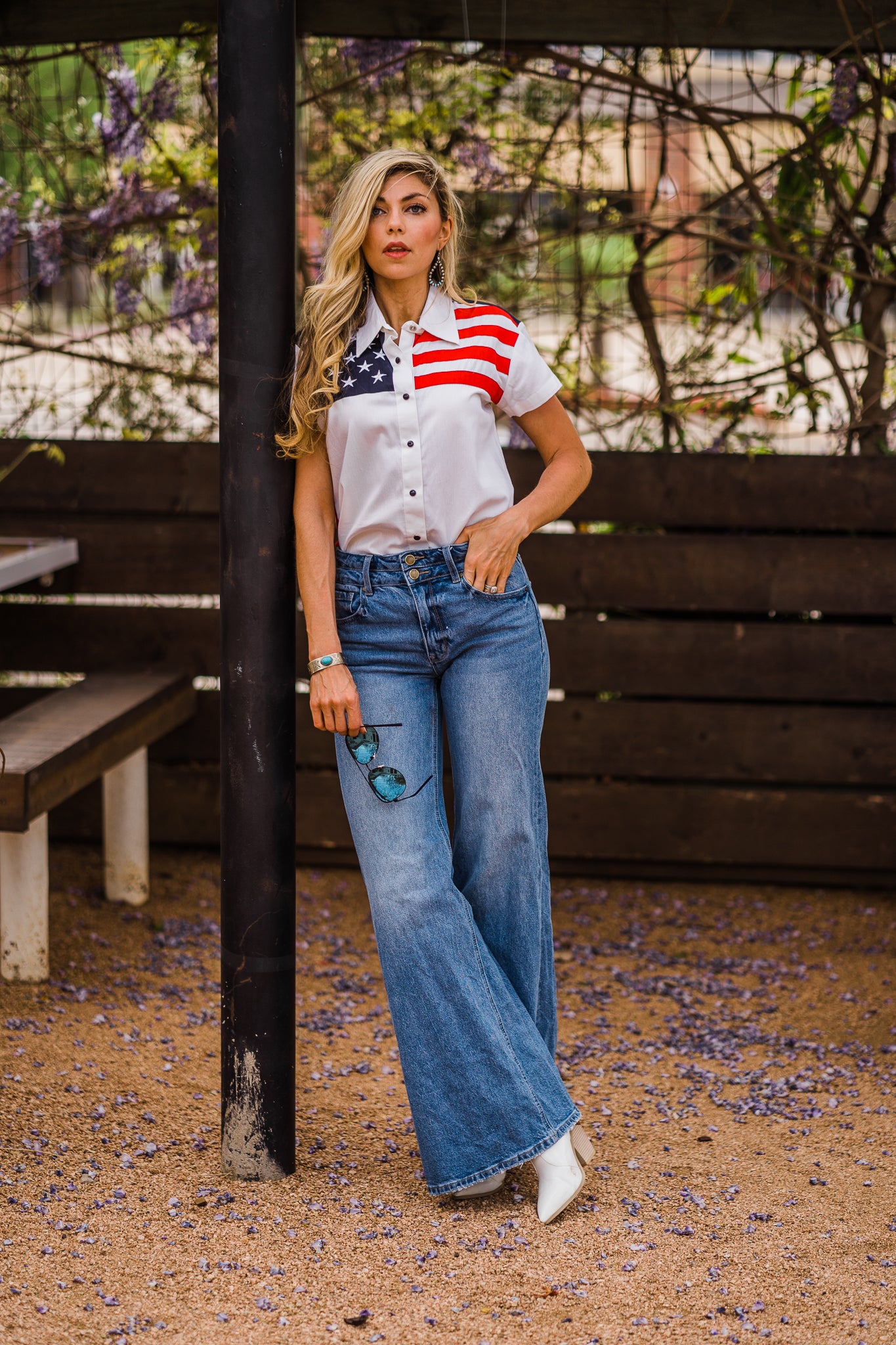 Blouse, Stars & Stripes - Style PL756SS
