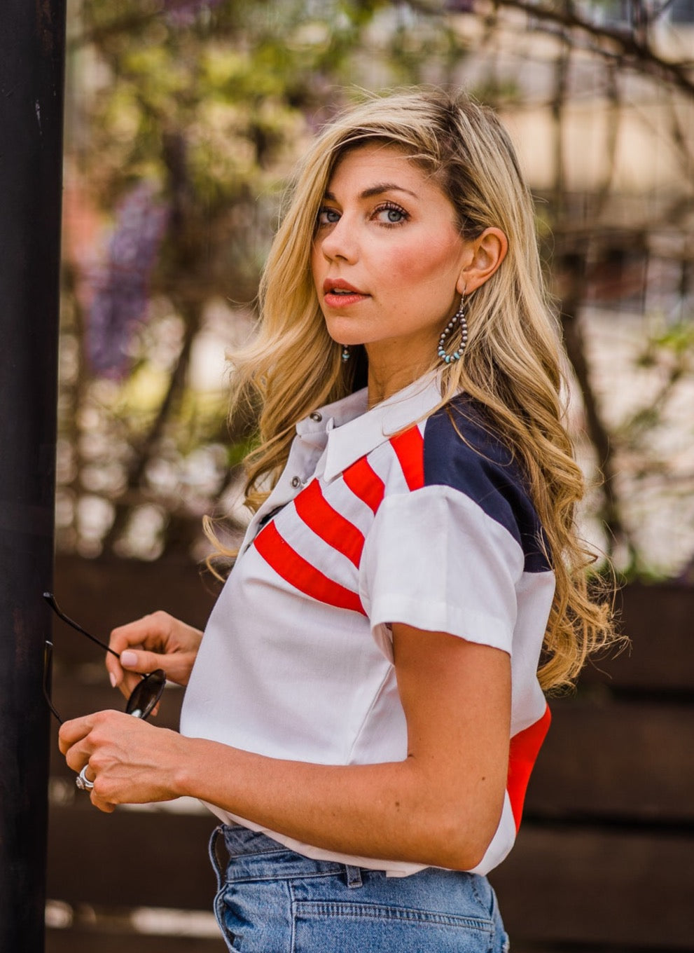 Blouse, Stars & Stripes - Style PL756SS