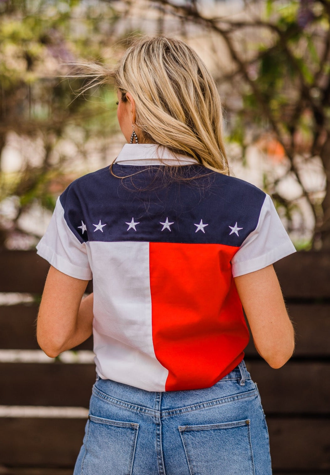 Blouse, Stars & Stripes - Style PL756SS