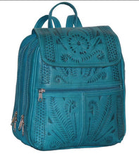 Backpack-Purse, Hand Tooled Leather, Multi Colors, 382-L