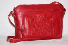 Handbag, Cross Body Purse, Hand Tooled Leather, Multi Colors 8457