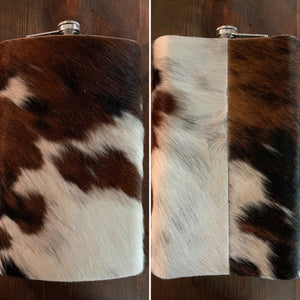 Flask, Texas Size One Gallon Stainless Steel Flask Wrapped in Cowhide
