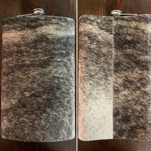 Flask, Texas Size One Gallon Stainless Steel Flask Wrapped in Cowhide