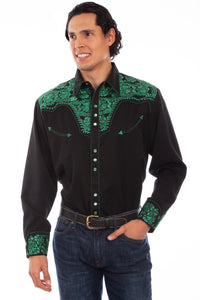 Shirt, Embroidered Western, Multiple Color Options, Style P-634