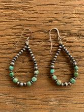 Earrings, Desert Pearl & Turquoise Bead Loops, #16