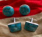 Cuff Links, Turquoise, Square or Round