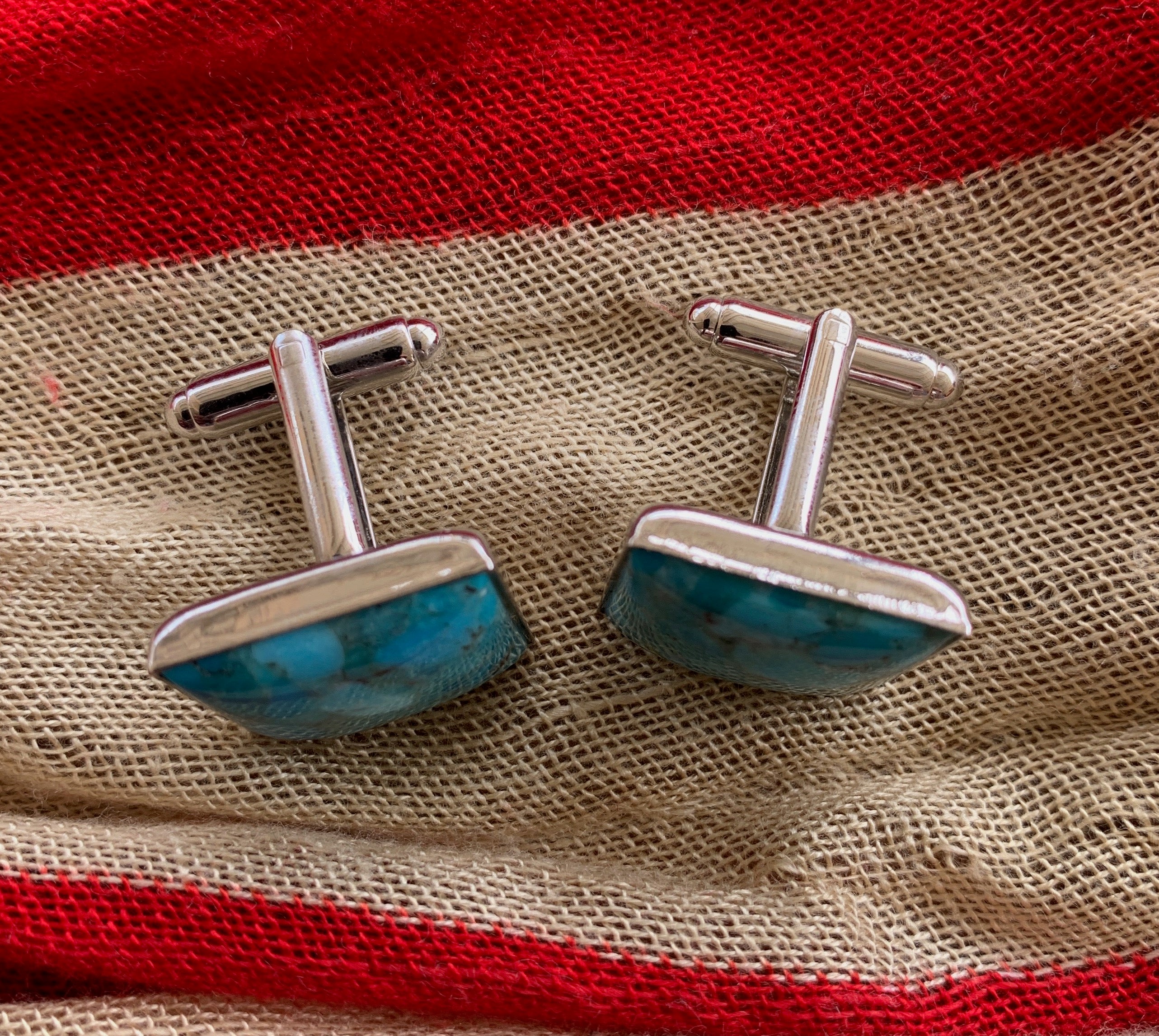 Cuff Links, Turquoise, Square or Round
