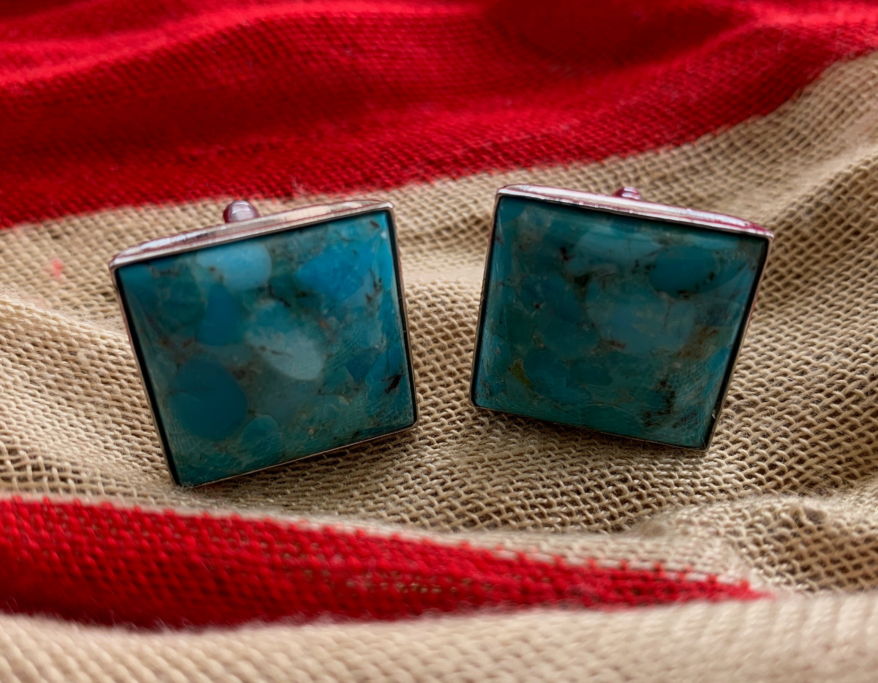 Cuff Links, Turquoise, Square or Round