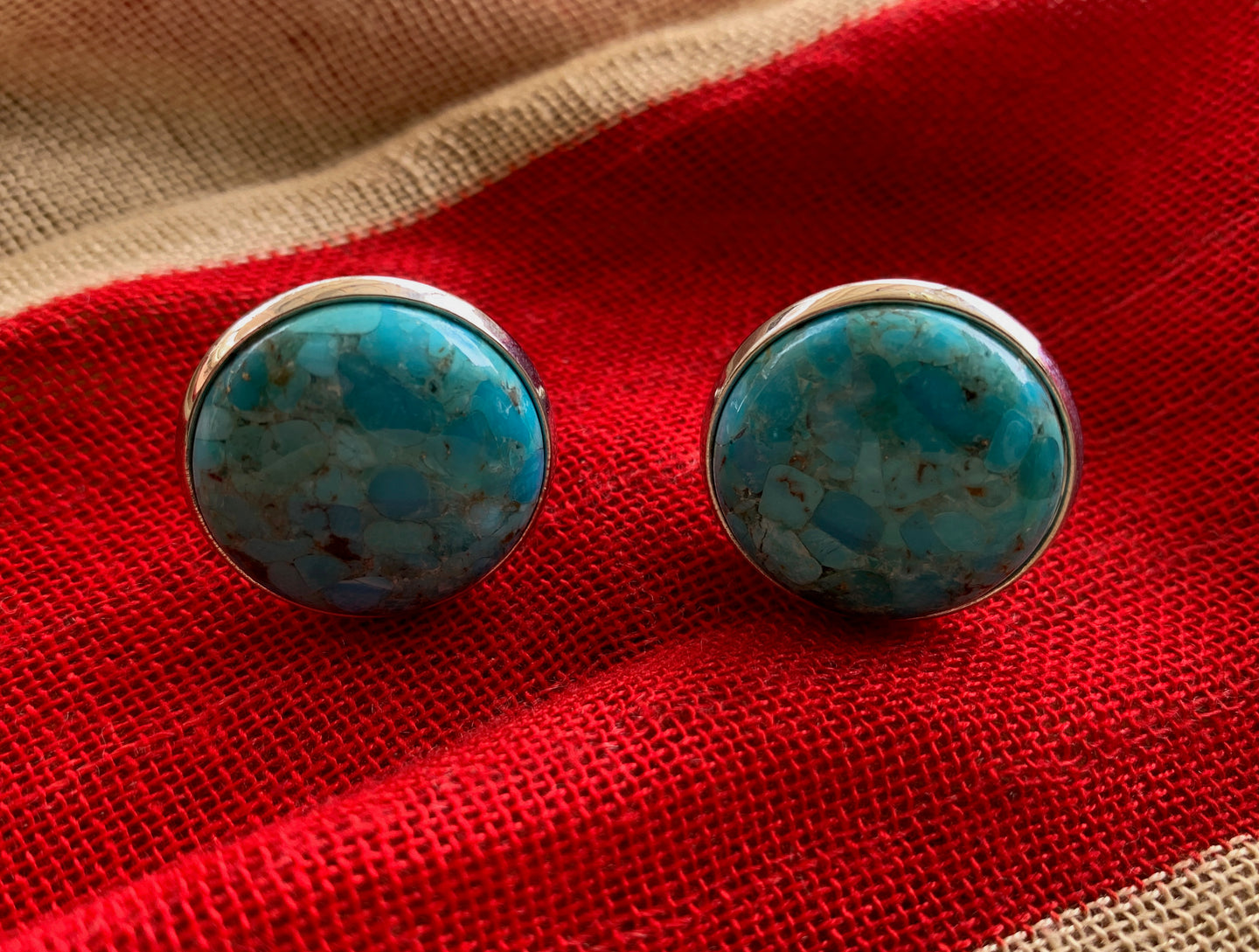 Cuff Links, Turquoise, Square or Round