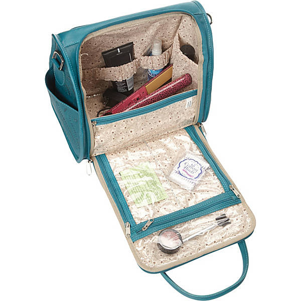 Carry On Vanity Bag in Hand Tooled Leather, Multiple Colors, 990