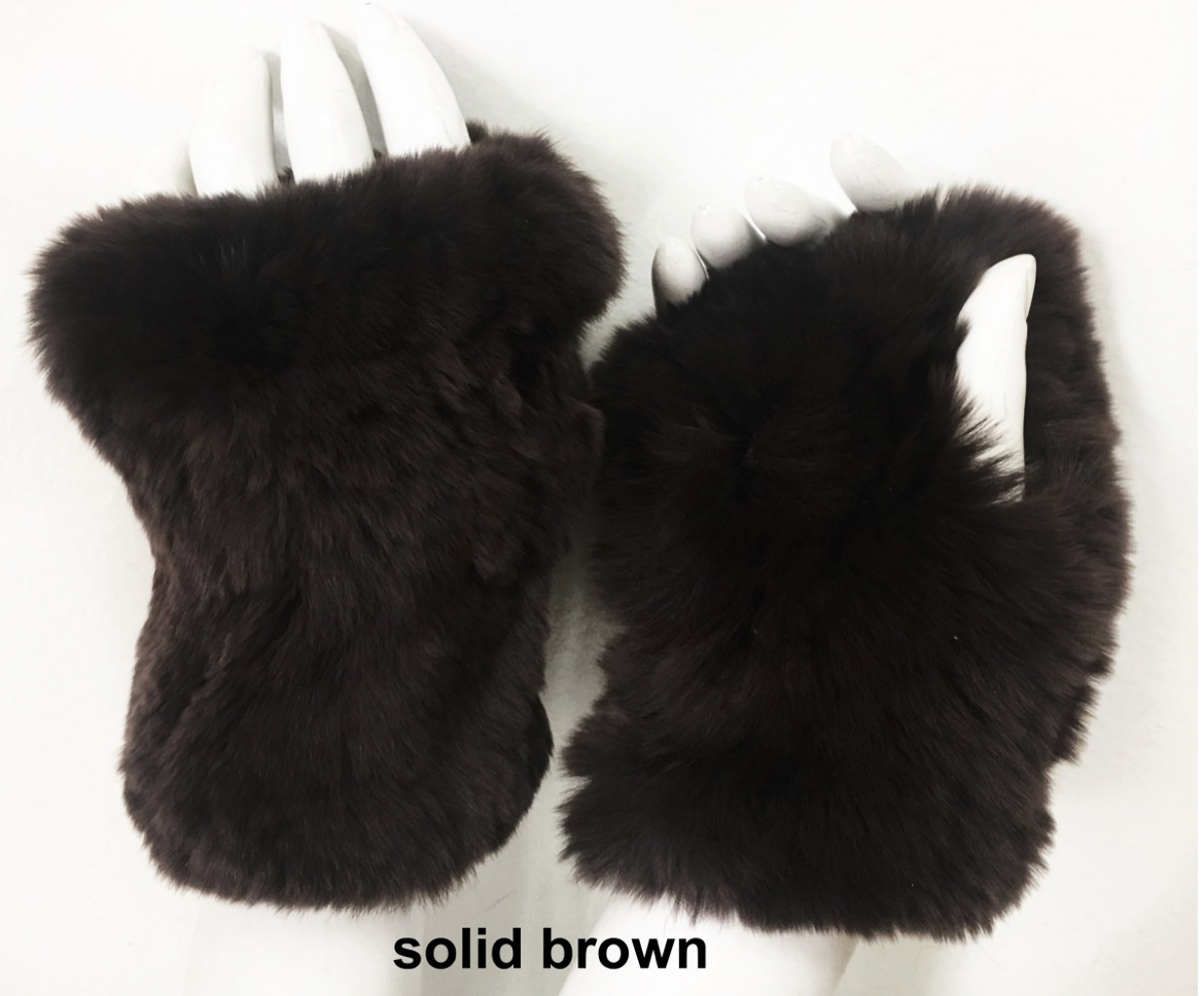 Hand Warmers, Genuine Rex Rabbit Fur, Multiple Colors - Linda Richards - Style  HW01