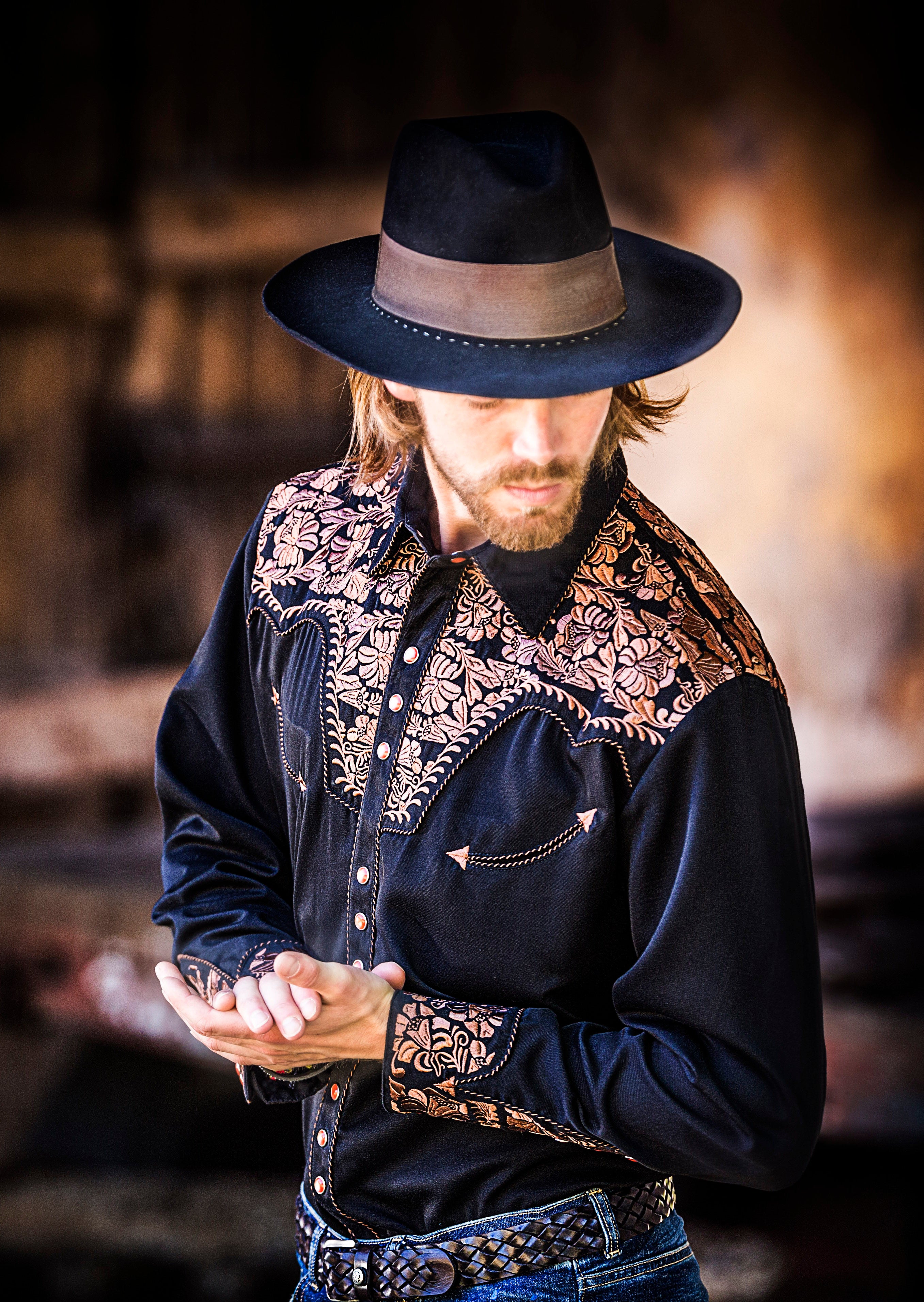 Scully-Embroidered-Western-Men's-Shirt-P634
