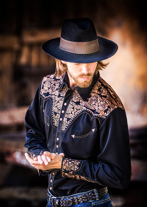 Scully-Embroidered-Western-Men's-Shirt-P634
