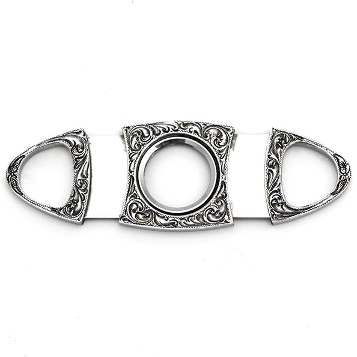 Cigar Cutter, Hand Engraved Sterling Silver - CG-CT
