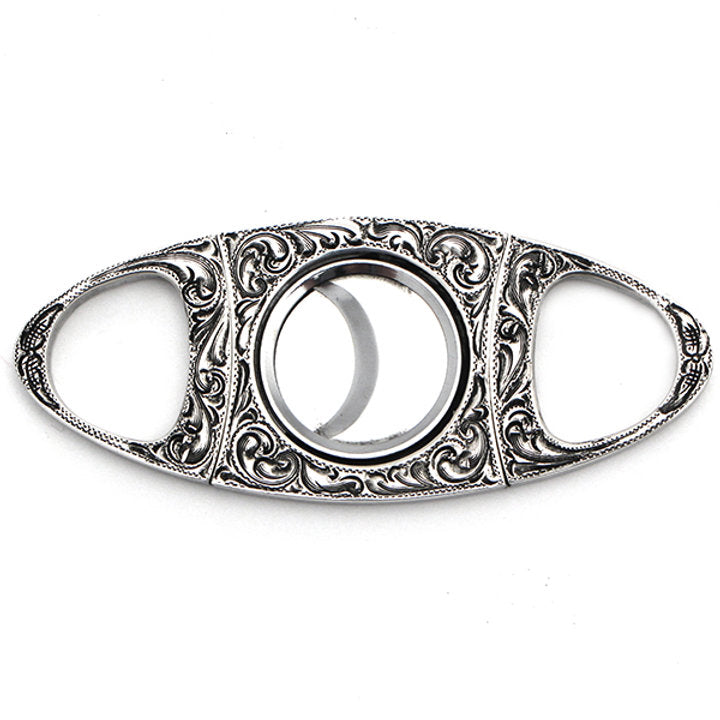 Cigar Cutter, Hand Engraved Sterling Silver - CG-CT