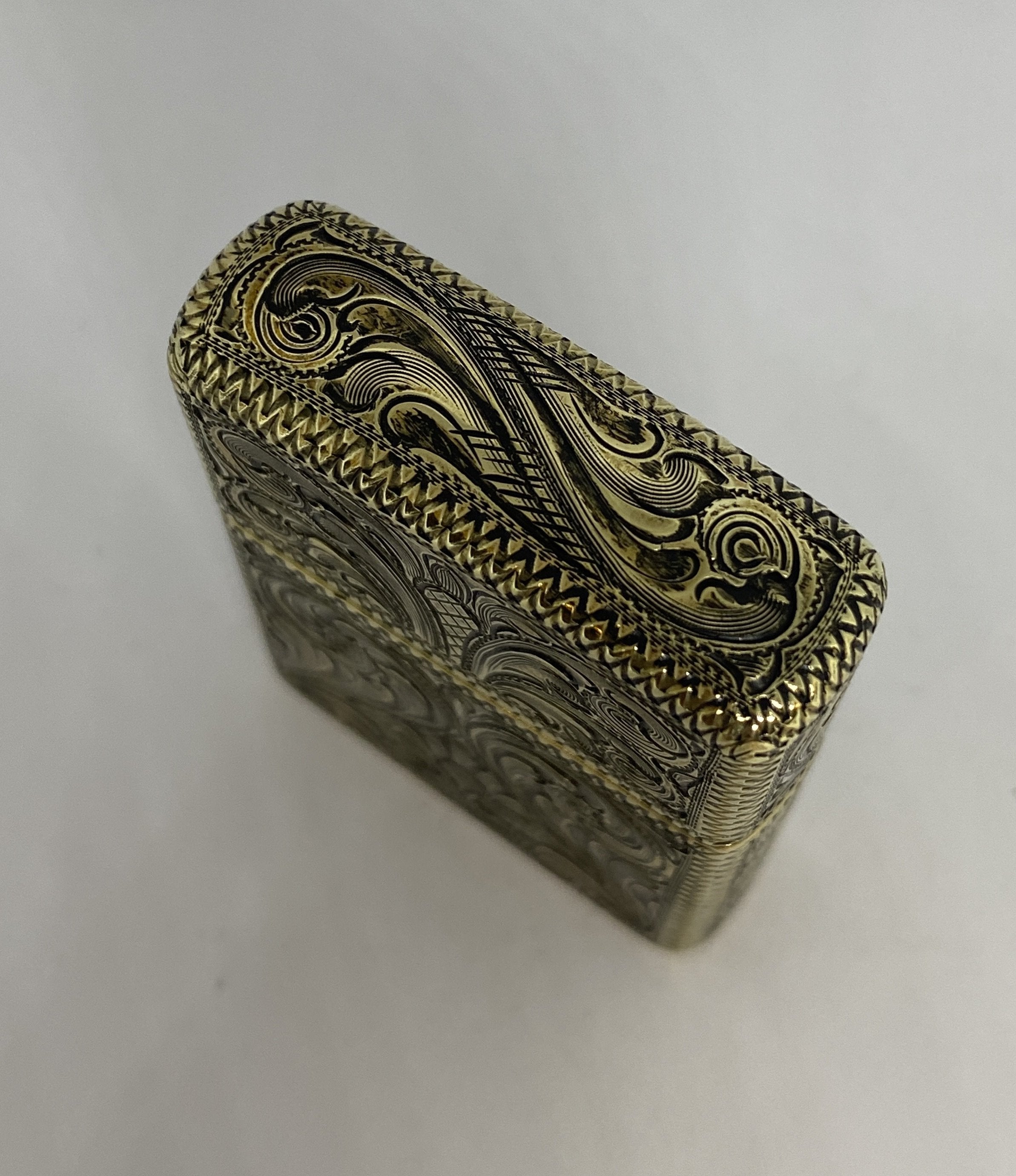 Silver-King-Zippo-Brass-Armor-Lighter-Fully-Engraved-Made-in-USA