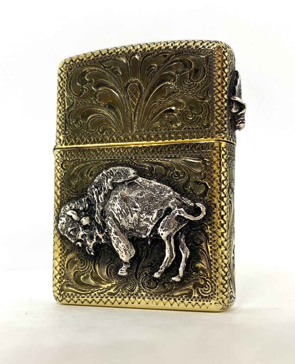 Zippo Lighter, Hand Engraved Brass Armor