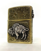 Zippo Lighter, Hand Engraved Brass Armor