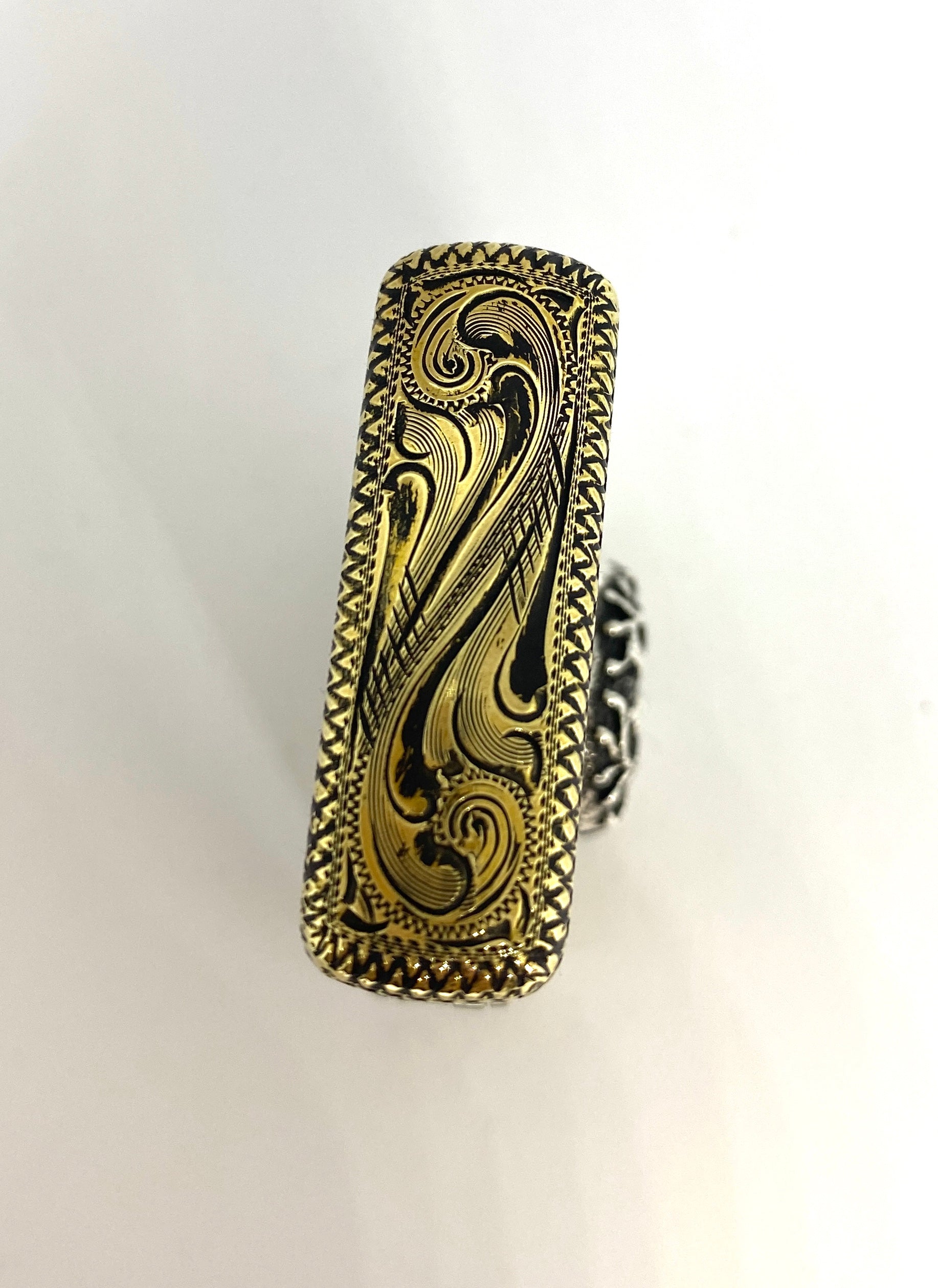 Silver-King-Zippo-Brass-Armor-Lighter-Fully-Engraved-with-Sterling-Silver-Sugar-Skull-Made-in-USA