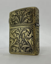 Silver-King-Zippo-Brass-Armor-Lighter-Fully-Engraved-with-Sterling-Silver-Texas-Ranger-Star-Made-in-USA