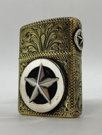 Zippo Lighter, Hand Engraved Brass Armor