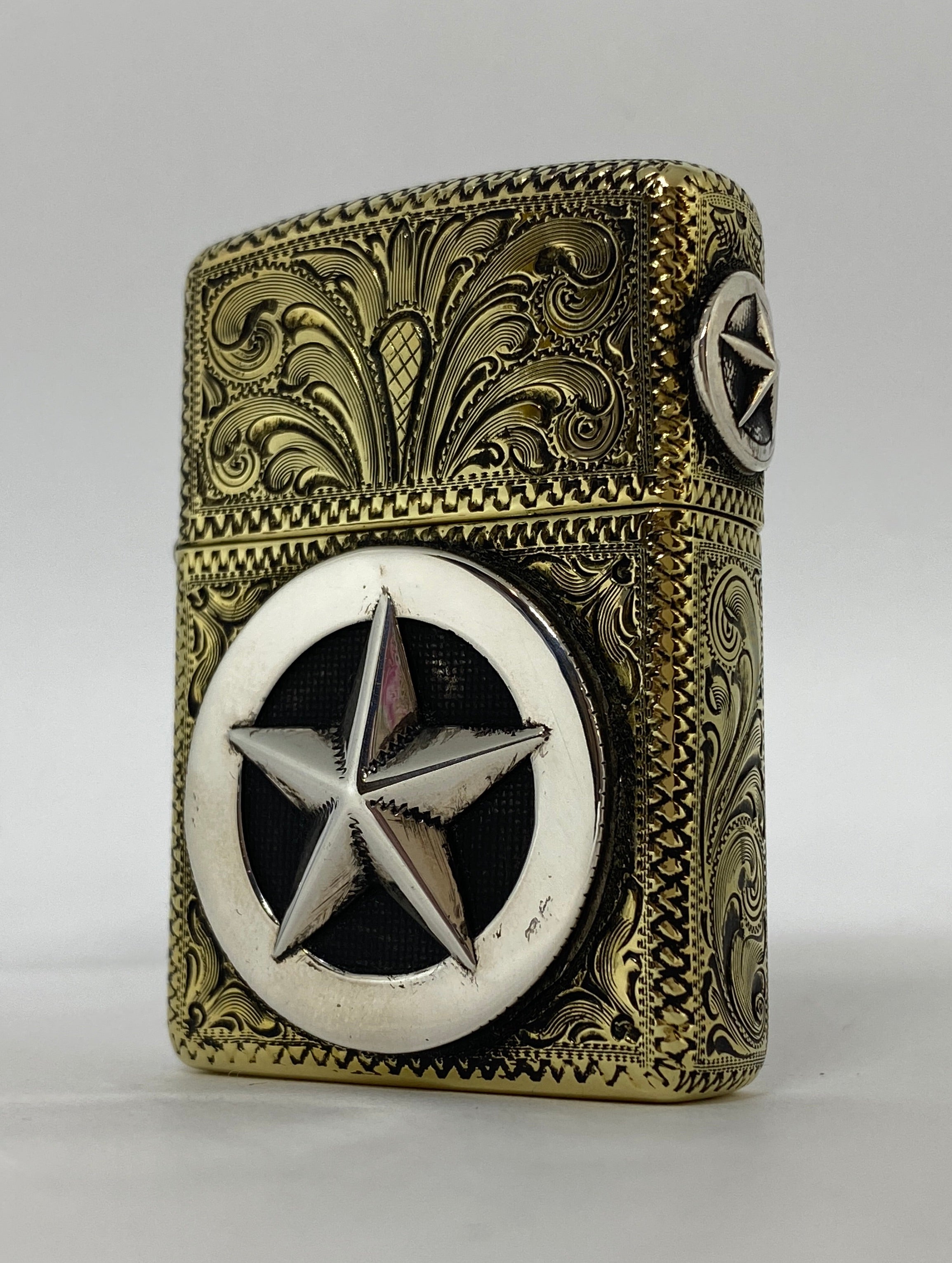 Zippo Lighter, Hand Engraved Brass Armor