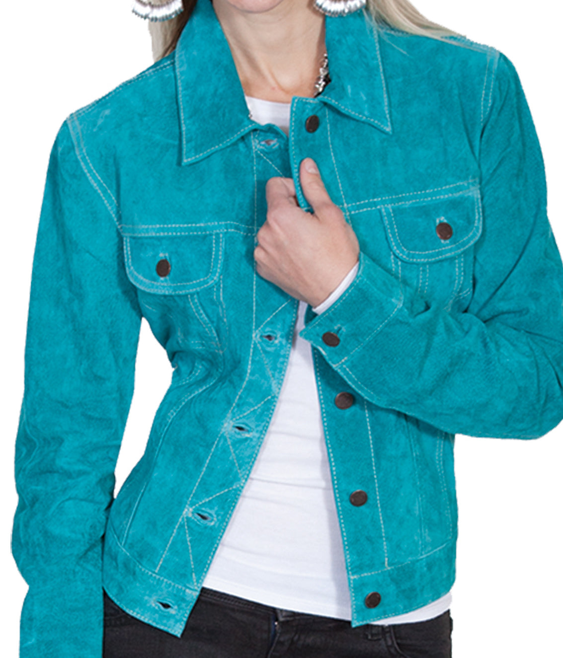 Turquoise-Suede-Leather-Jean-Jacket-by-Scully-L107