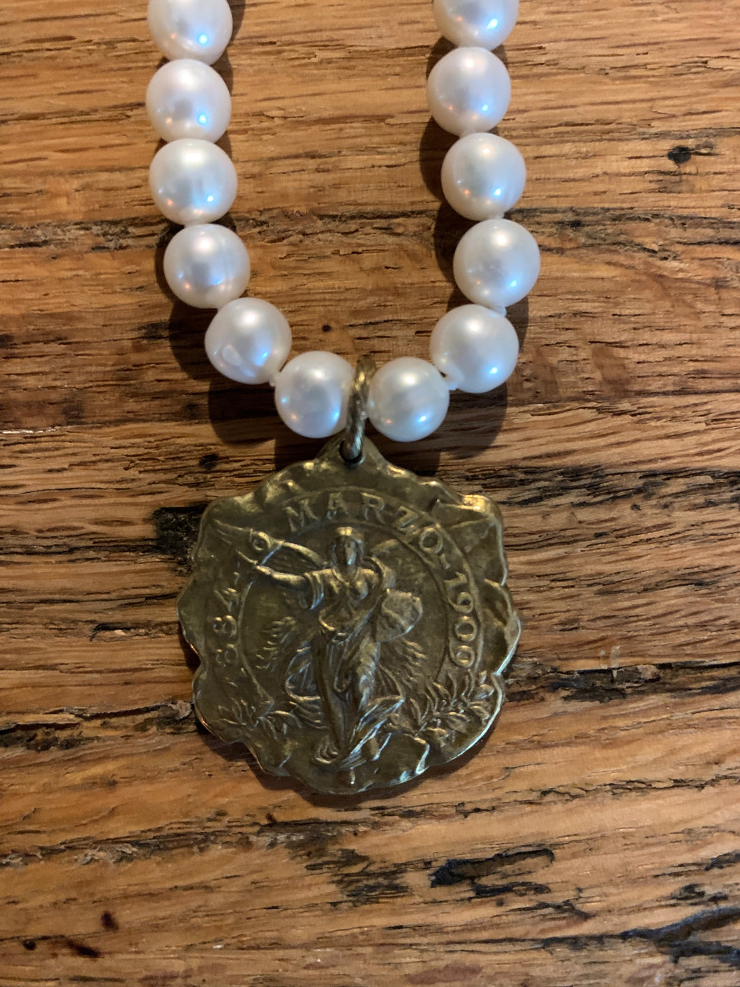 Fresh Water Pearls with Vintage Pendant Necklace Memphis Grand