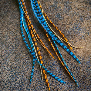 Earrings, Mini Feathers Multi Colored