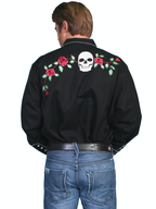 Shirt, Skulls & Roses Western Shirt P-771