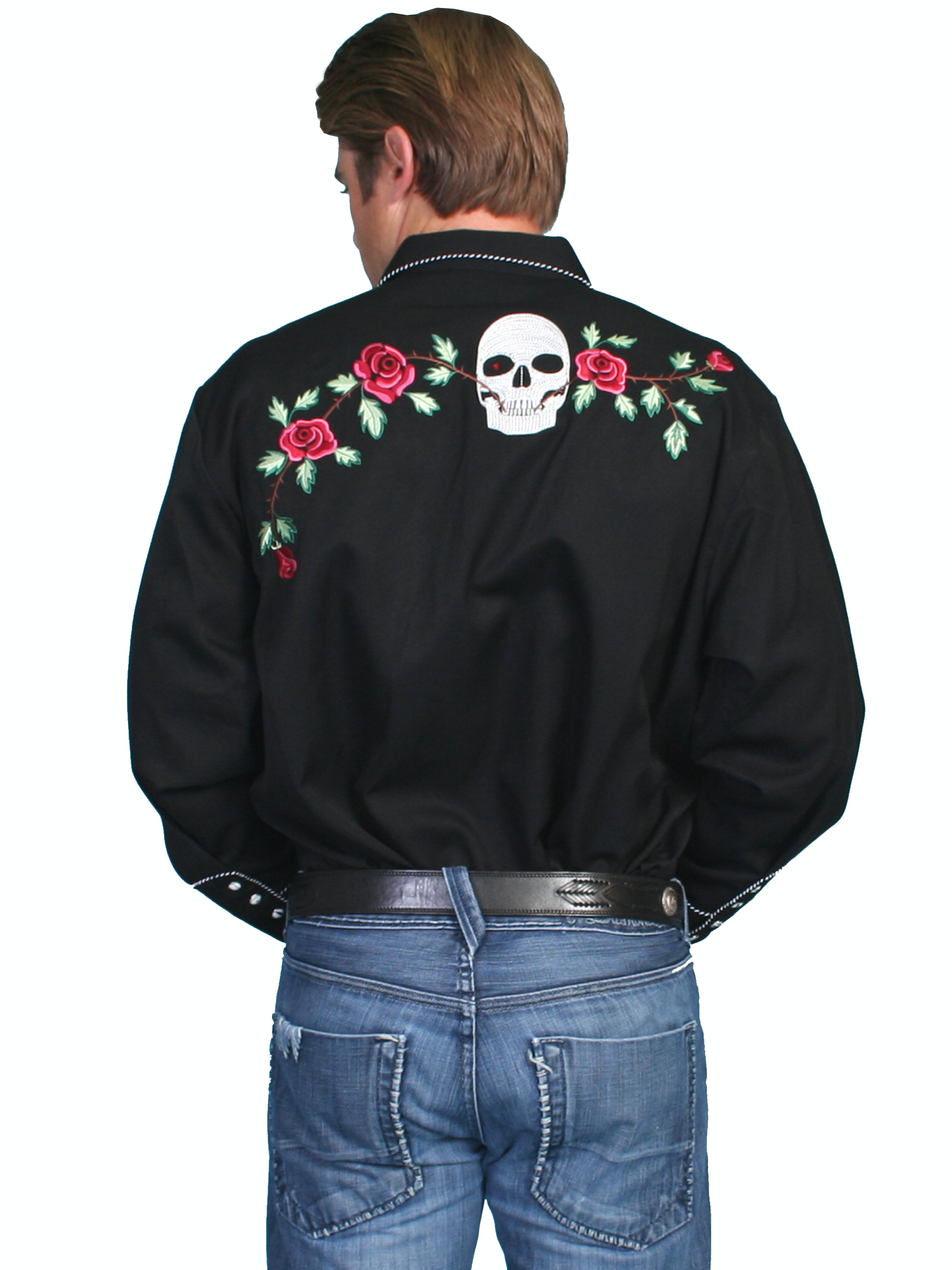 Shirt, Skulls & Roses Western Shirt P-771